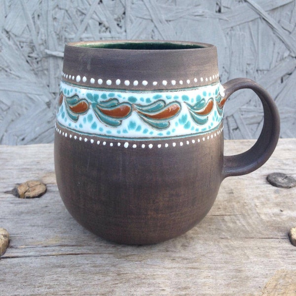 Wheel thrown mug rustic coffee mug pottery handmade mug eco cup rustic mug