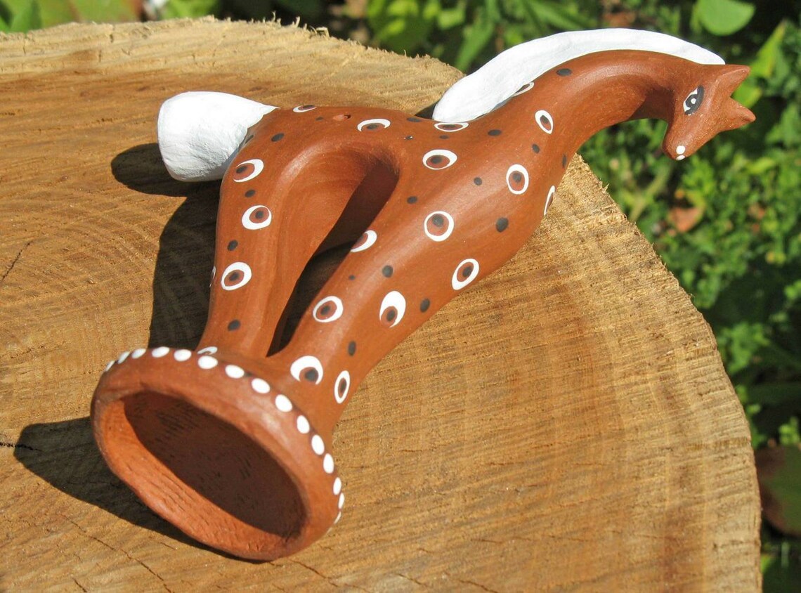 Clay Whistle Toy Horse Figurine Ceramic Horse Pottery Animals Etsy