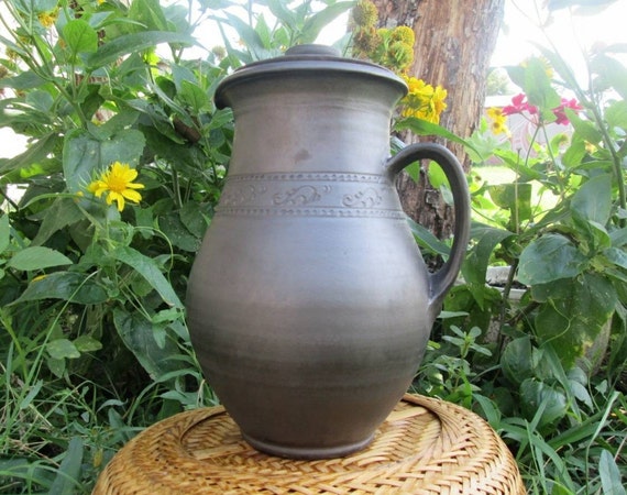 farmhouse pitcher unglazed pottery hand built pottery milk pitcher stoneware pitcher village pottery ceramic milk jug handmade jug