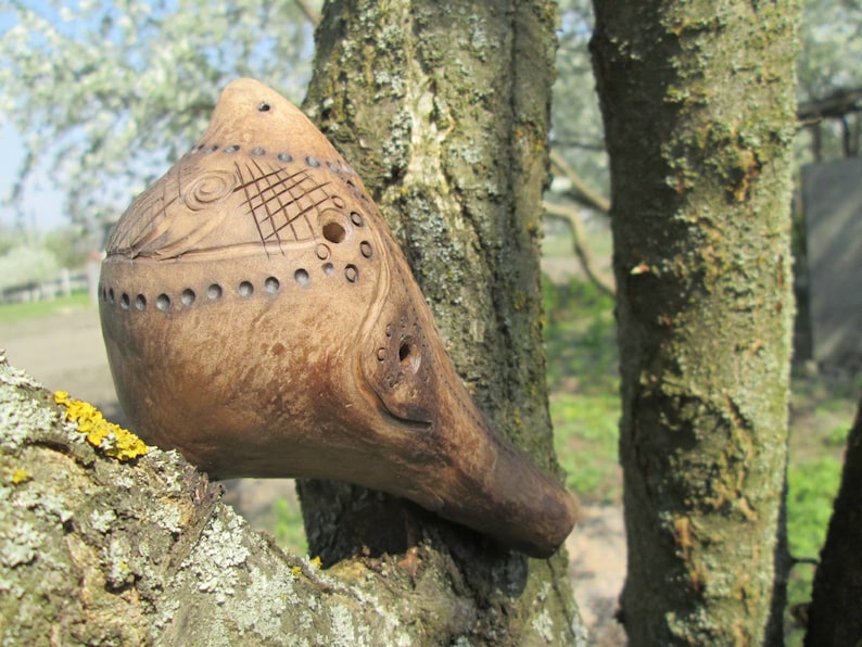 Clay ocarina instrument bird whistle ceramic ocarina music Etsy