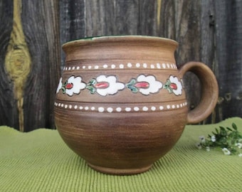Pottery mug for tea coffee ceramic cup handmade