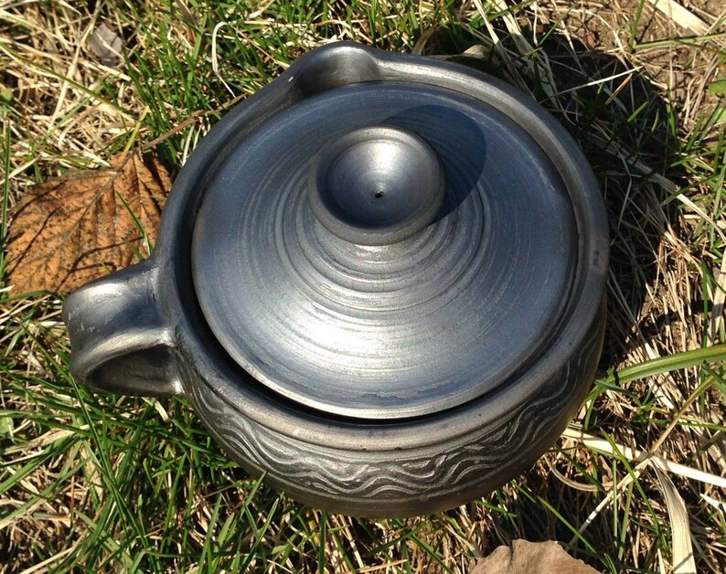 Black Ceramic Pot Clay Pot Honey Jar Ceramic Sugar Bowl Etsy