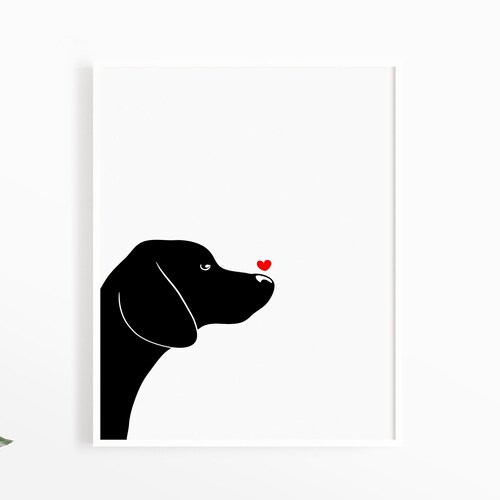 Dog Wall Art Black and White Art Printable Poster Dog Etsy