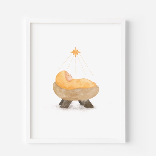 Baby Jesus Christ Printable Art Jesus Christmas Art - Etsy
