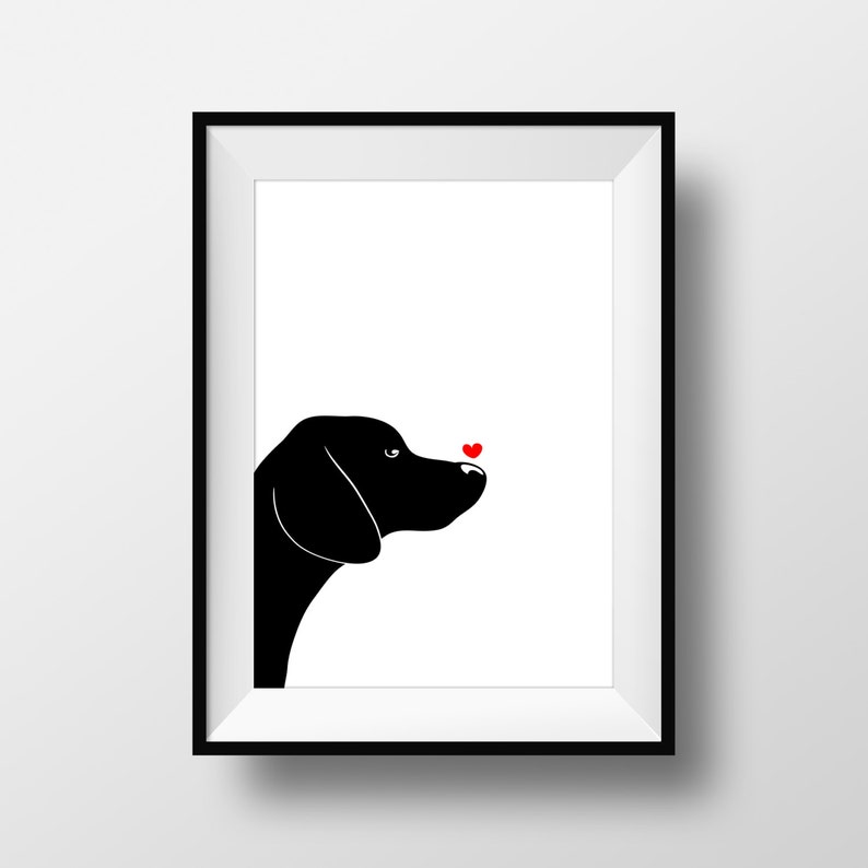 Dog Wall Art Black and White Art Printable Poster Dog Etsy