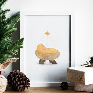 Baby Jesus Christ Printable Art, Jesus Christmas Art, Watercolour ...