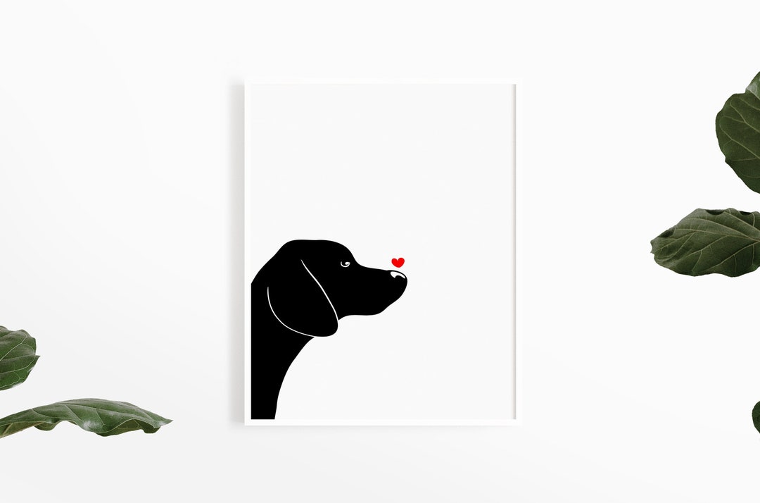 Dog Wall Art Black and White Art Printable Poster Dog Etsy