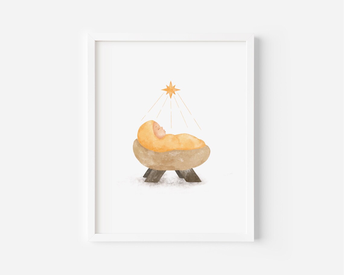 Baby Jesus Christ Printable Art Jesus Christmas Art - Etsy