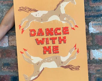 Sérigraphie danse poney