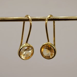 Citrine Earrings, Sterling Silver Gold Earrings, Statement Unique Dangle Drop Earrings, November Birthstone, Gift For Her