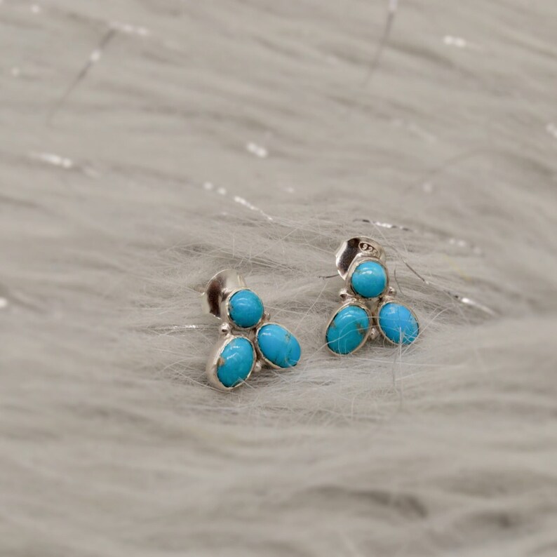 Turquoise Silver Stud Earrings Set 925 Silver Studs Etsy UK