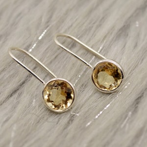 Citrine Earrings, Sterling Silver Earrings, Statement Unique Dangle Drop Earrings, November Birthstone, Citrine Jewelry, Gift For Her
