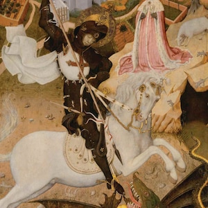 San Jorge y el Dragón - Bernat Martorell - Tarjeta de felicitación