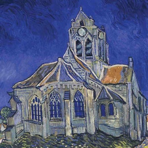 La iglesia de Auvers - Vincent Van Gogh - Tarjeta de felicitación