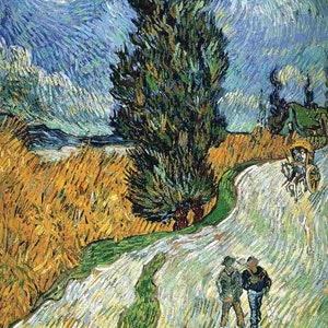 Camino rural en Provenza de noche - Vincent Van Gogh - Tarjeta de felicitación