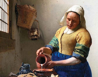 The Milkmaid - Johannes Vermeer - Greetings Card