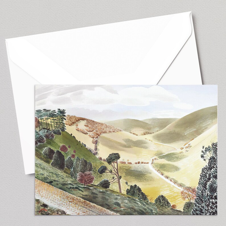 The Causeway, Wiltshire Downs Eric Ravilious Greetings Card - Etsy