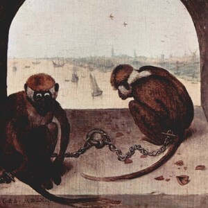 Dos monos - Pieter Bruegel el Viejo - Tarjeta de felicitación