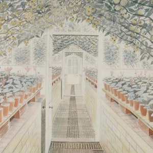 El invernadero: ciclamen y tomates - Eric Ravilious - Tarjeta de felicitación