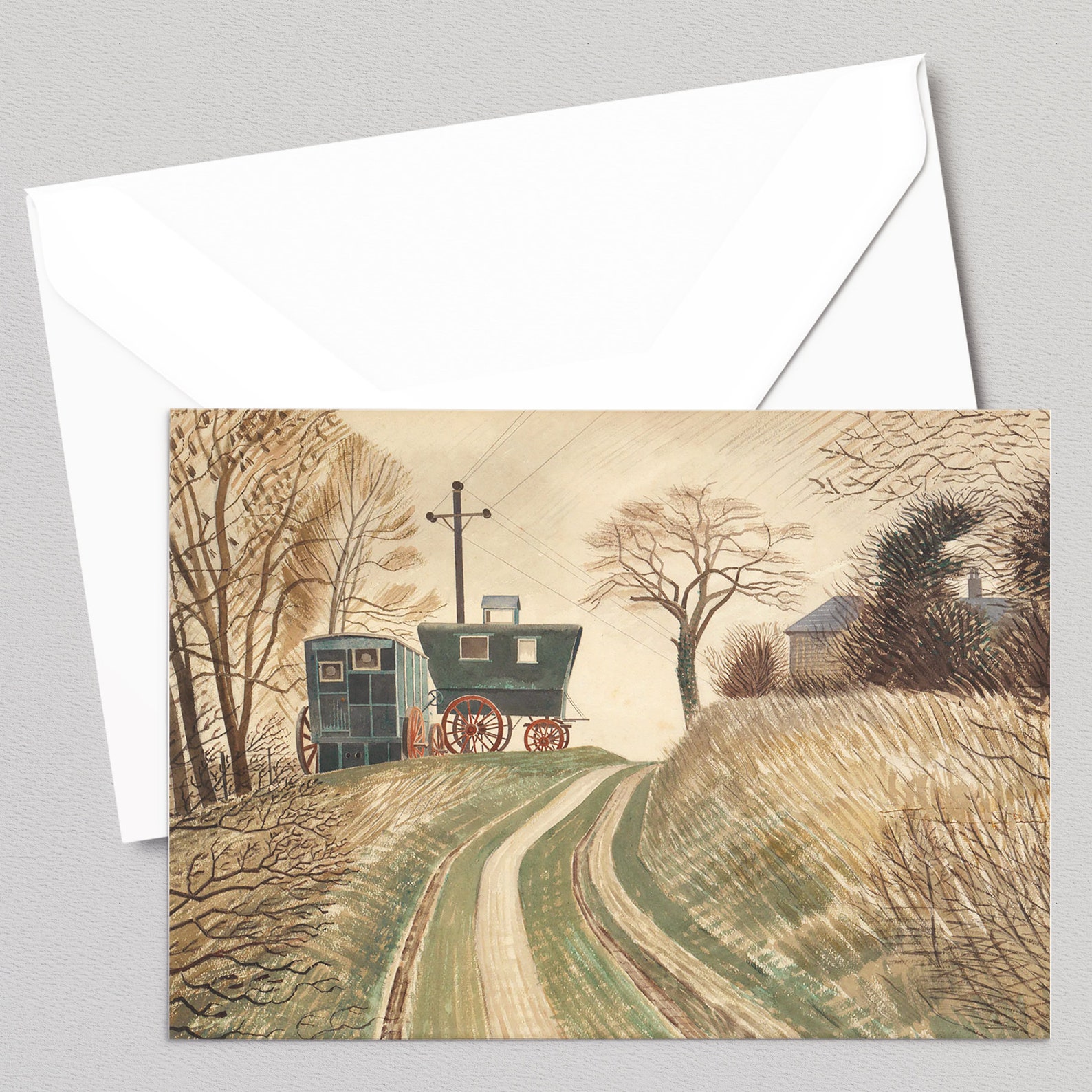 Caravans Eric Ravilious Greetings Card - Etsy