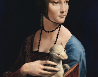 Dama z gronostajem - Leonardo Da Vinci - Kartka okolicznościowa
