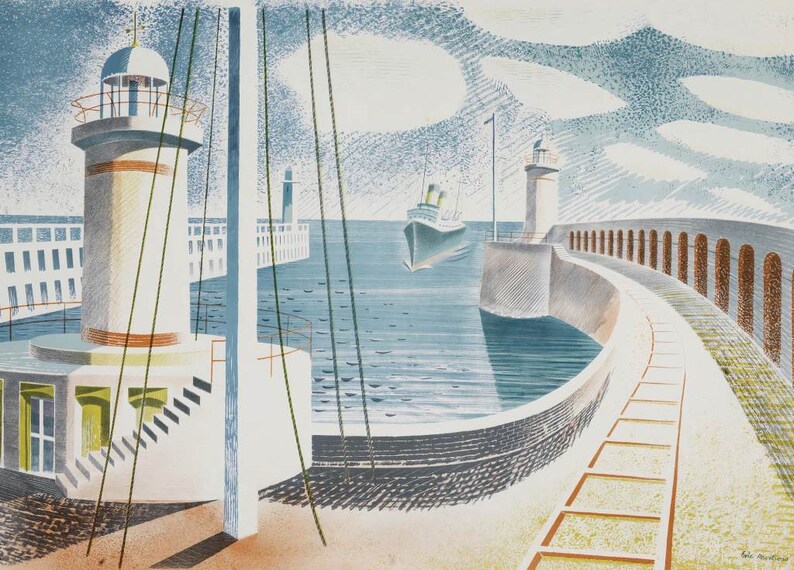 Newhaven Harbour Eric Ravilious Greetings Card - Etsy