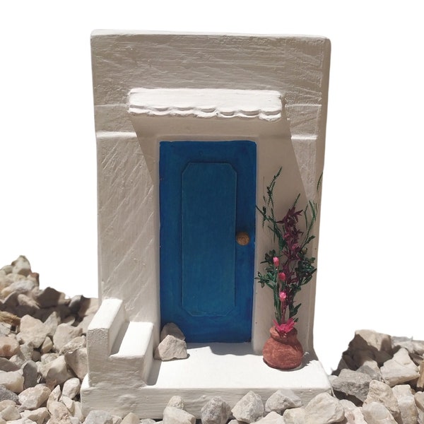 Handmade Ceramic Door "Mykonos" - Greek Islands Memorabilia - Doors of Greece - Greek Design Object - Greek Family Gift - Greek Gift to Send