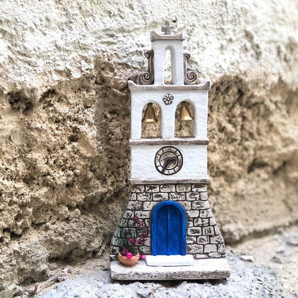 Église « Tinos » en céramique faite main - Églises grecques - Souvenirs des îles grecques - Art des îles Cyclades - Cadeau pour une nouvelle maison - Cadeau grec à envoyer
