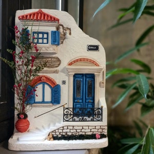 Handmade Ceramic Door Cyclades - Greek Islands Memorabilia - Doors of Greece - Greek Design Object - Greek Family Gift - Greek Gift to Send