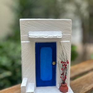 Handmade Ceramic Door &quot;Mykonos&quot; - Greek Islands Memorabilia - Doors of Greece - Greek Design Object - Greek Family Gift - Greek Gift to Send