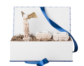 De geschenkdoos "Niké van Samothrake" - Griekse geschenkdoos - Leven in Griekenland - Grieks oud leven - Griekse decoratie geschenkdoos - Griekenland