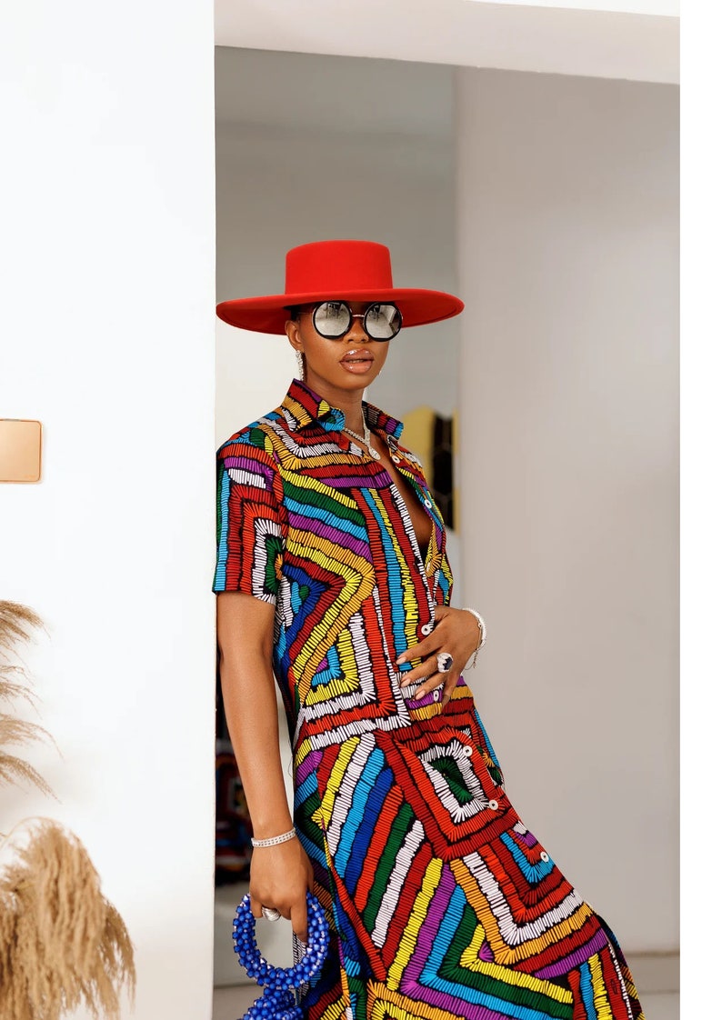Odeluwa Kaftan Dress / Beautiful color up print kaftan dress, vestido africano, vestido Boho Kaftan, caftanes para mujeres, kaftan largo de verano imagen 3