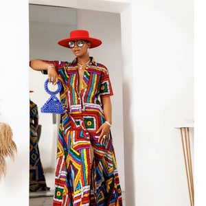 Odeluwa Kaftan Dress / Beautiful color up print kaftan dress, vestido africano, vestido Boho Kaftan, caftanes para mujeres, kaftan largo de verano imagen 2