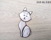 Stained Glass Suncatcher Nice Rose Cat Tiffany Glass Home decor