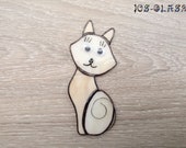 Stained Glass Suncatcher Nice Sand Cat Tiffany Glass Home decor