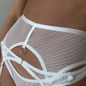 Donna White panties, strappy lingerie