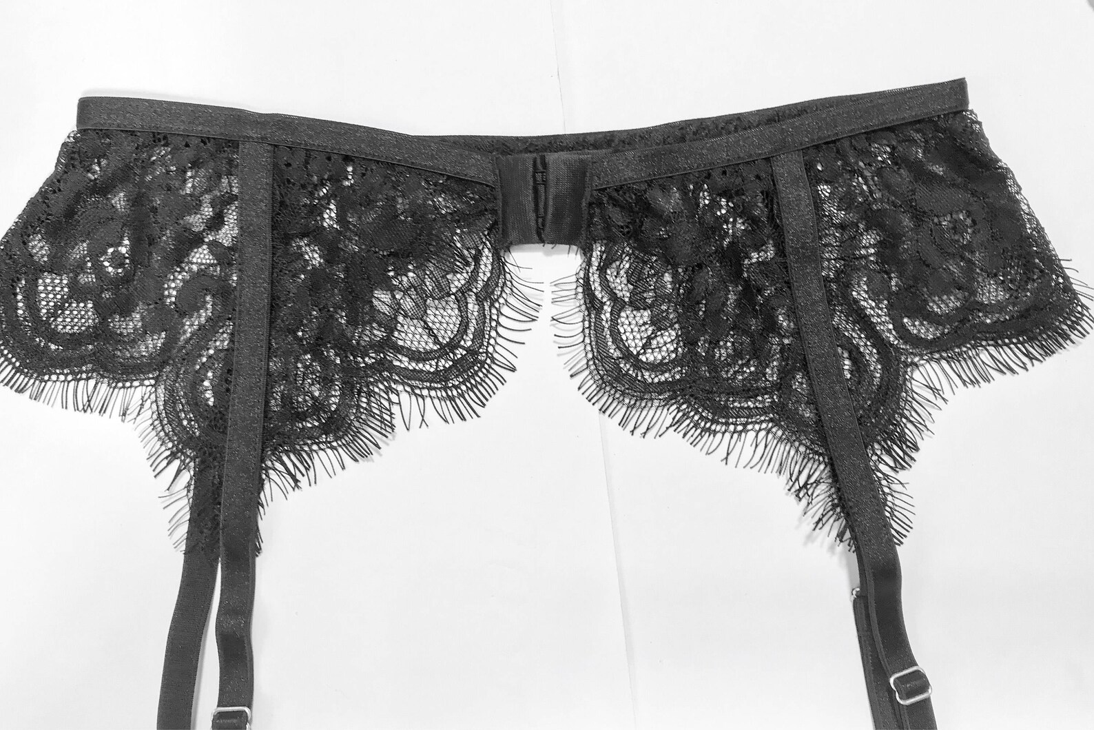 Lace Garter Belt Black Garter Belt Gift for Her Plus Size Etsy