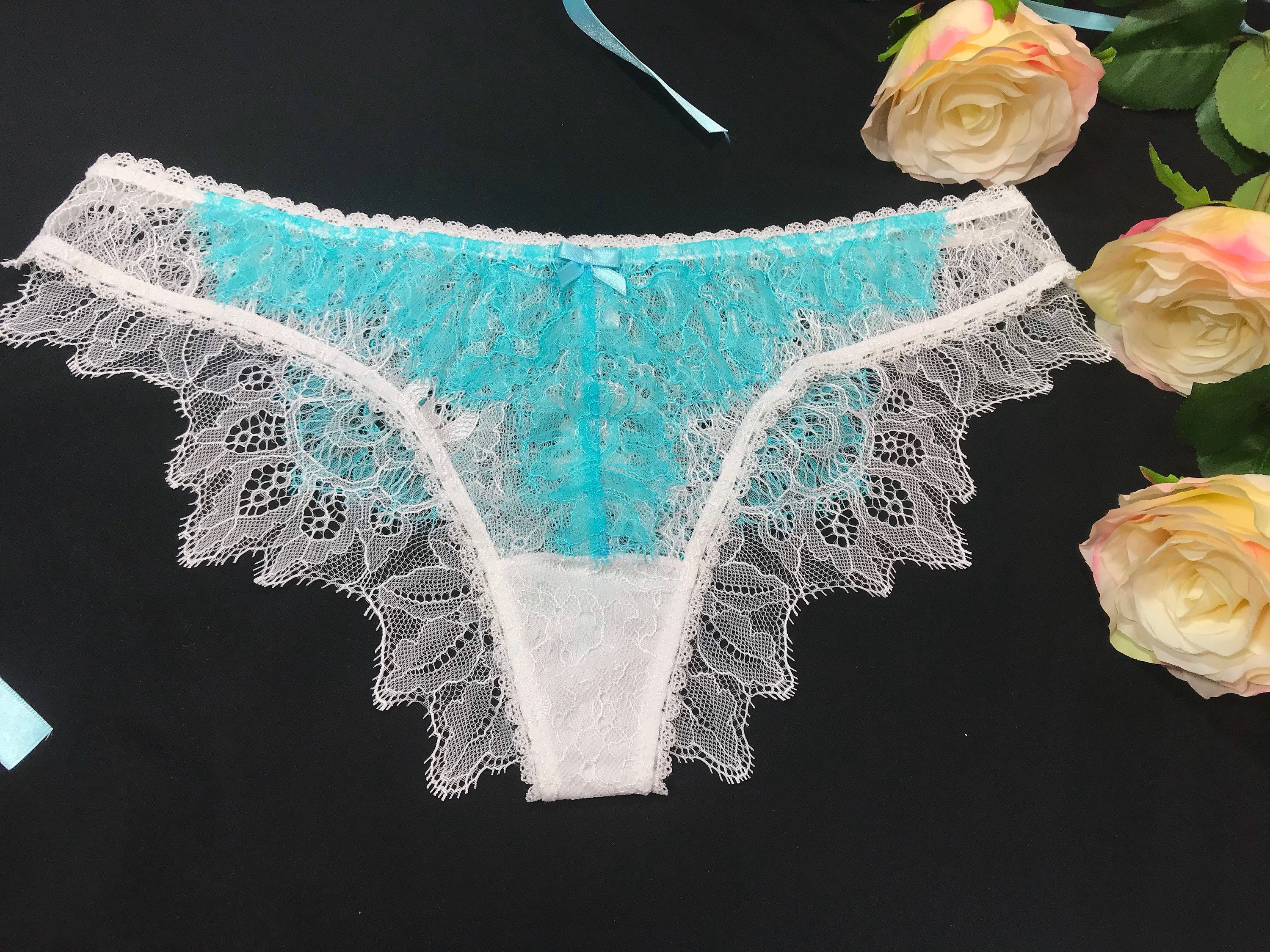 Blue lace panties with matching hair accessory - wide 6