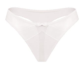 Wit transparant mesh stringslipje