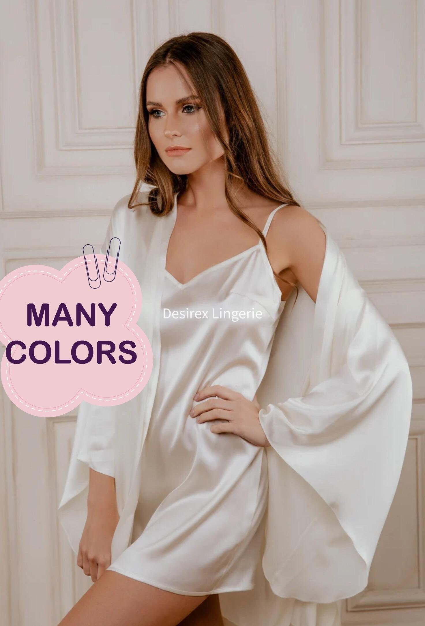 Silk nightie and robe sale