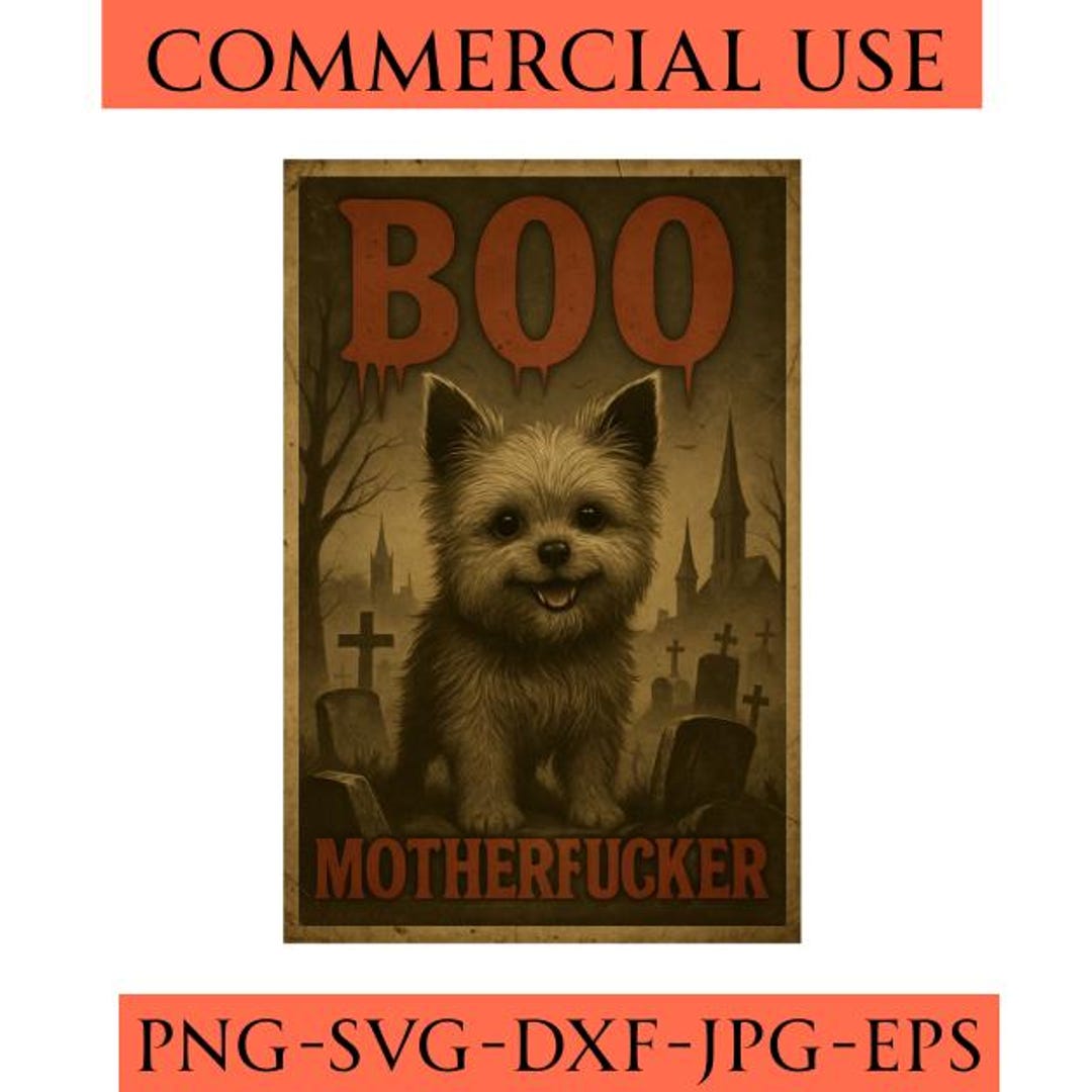 Yorkie Halloween Digital SVG PNG Retro Dog Design Cricut Silhouette ...