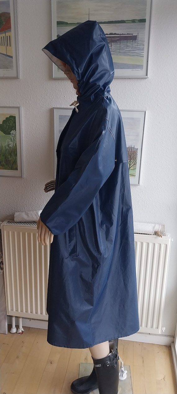 Grundens Pvc. Vinyl Blue Retro Vintage Raincoat Rainjacket Rubber Coat  Latex Catsuit