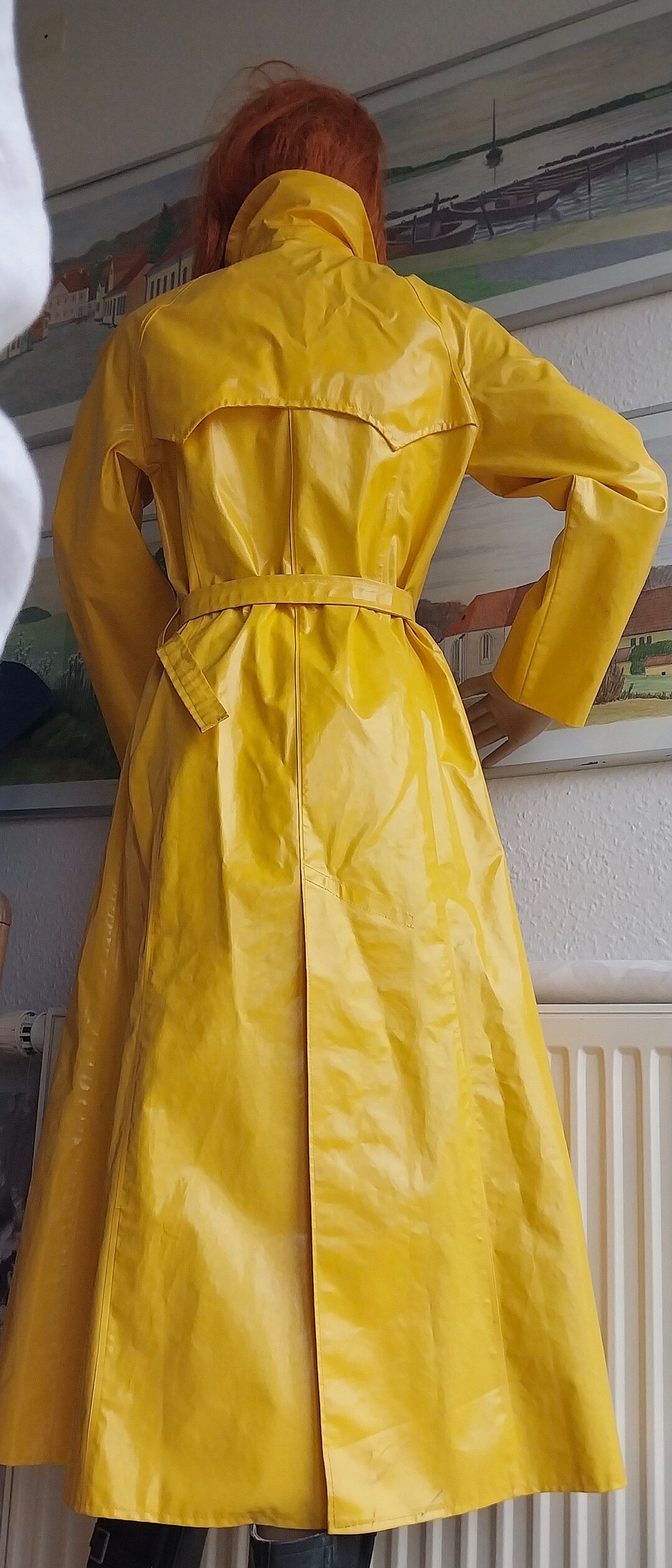 Yellow Retro Vintage Pvc. Raincoat Bergmark of Sveden Etsy