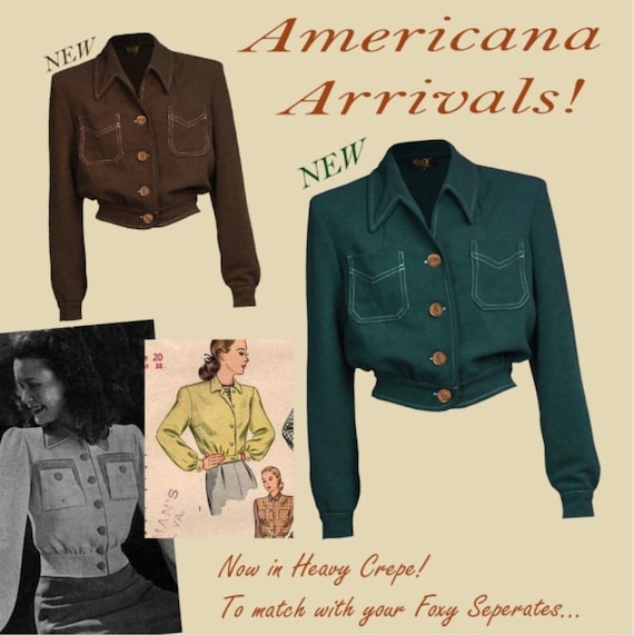 NWOT the House of Foxy Reproduction Vintage 1940s Style Americana