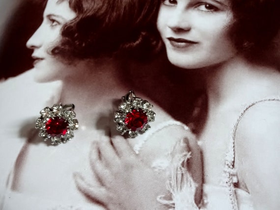 Antique Clip On Earrings Art Deco Vintage 1930s P… - image 10