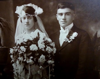 Original Antique 1920s Wedding Photograph