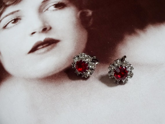 Antique Clip On Earrings Art Deco Vintage 1930s P… - image 9