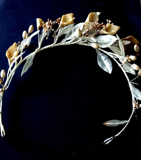 Antique Wax Flower Wedding Tiara Headdress 1920s - image 8