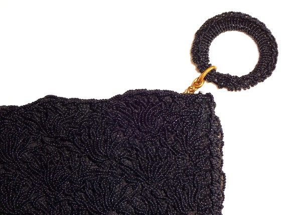 Vintage 1930s 1940s Art Deco Beaded Corded Clutch Pur… - Gem
