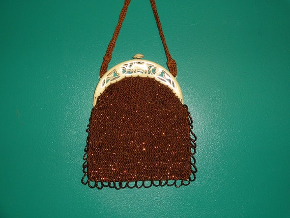 Antique Art Deco 1920s 1930s Beaded Evening Purse… - image 4